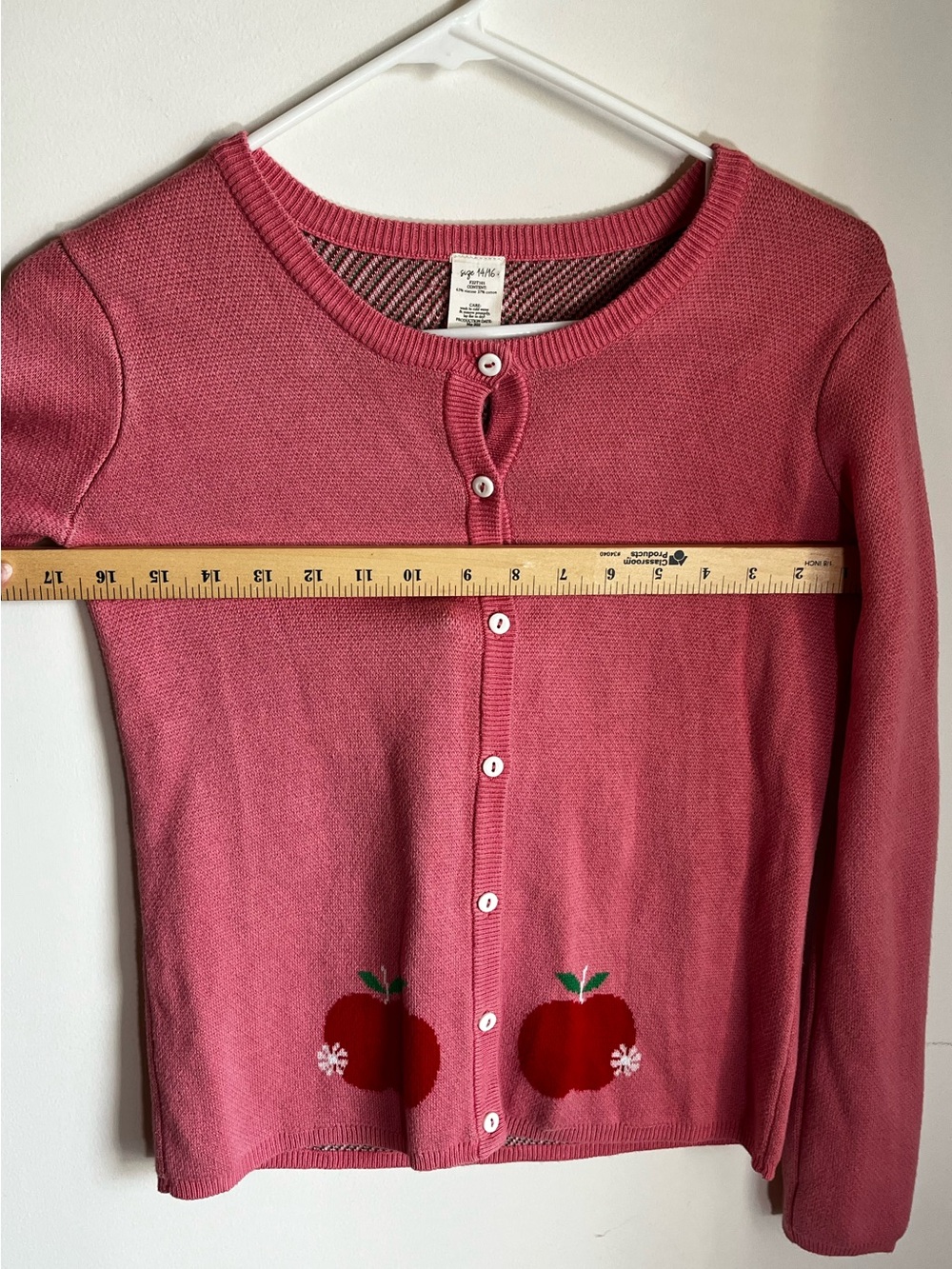 Eleanor Rose Pink Apple Blossom Button Cardigan Sweater Girl’s Size 14/16 - Picture 7 of 7